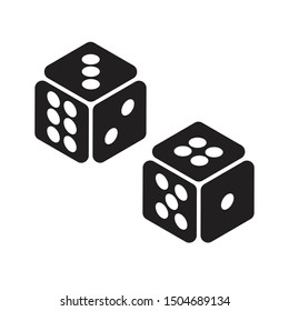 vector illustration of two monochrome dice that can be used in game development, motion graphics, or printed for posters, brochures.