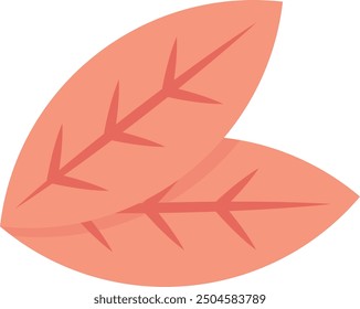 Vector illustration of two overlapping autumn leaves with detailed veins.