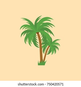 vector illustration of two palm tree. can use for any design nature or tropic topic, flat design, icon tree, two palm tree for background