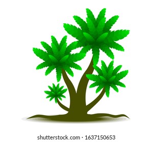 Vector Illustration of Two Palm Trees
