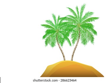 Vector Illustration of Two Palm Trees