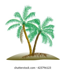 Vector Illustration of Two Palm Trees