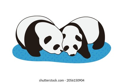 Vector illustration of two pandas.