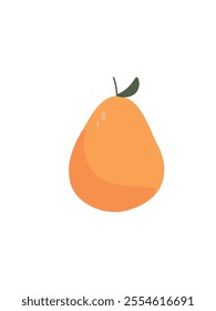 Vector illustration of two pears with green leaves