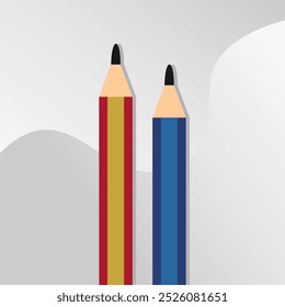 Vector illustration of two pencils for writing