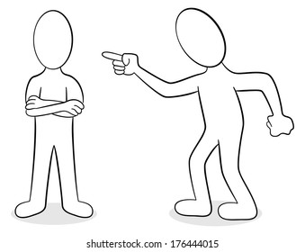 vector illustration of two people are of different opinion