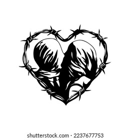  vector illustration of two people in heart shape