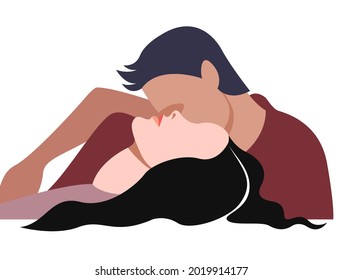 vector illustration of two people in love hugging in a nice color palette. can use as a card for Valentine's Day or International Hug Day, for print, wedding invitations, for graphic and web design.