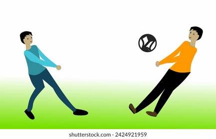 Vektor-Illustration von zwei Personen spielen Volleyball