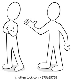 vector illustration of two people that are of different opinion