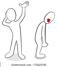 vector illustration of two people that are of different opinion