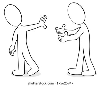 vector illustration of two people that are of different opinion