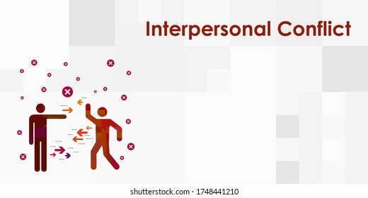 vector illustration of two persons arguing.  interpersonal conflict visual