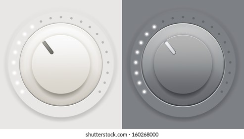 Vector illustration of two plastic volume knob