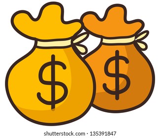 Vector illustration of two pockets of money