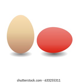 
    Vector illustration of two realistic eggs beige color isolated on white background 