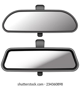 Vector illustration of two rear view mirrors. On white background.