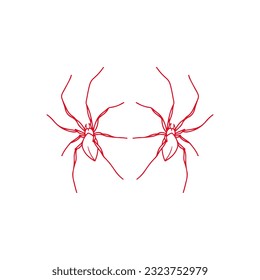 Vektorgrafik von zwei roten Spinnen