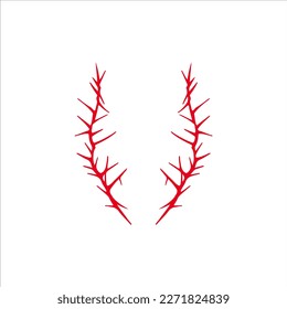 vector illustration of two red thorns