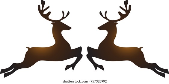 Vector illustration of two reindeer.