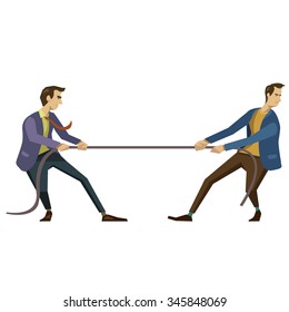 Vector illustration  of a two rival businessman