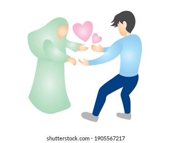 Vector Illustration of Two Romance Lovers
