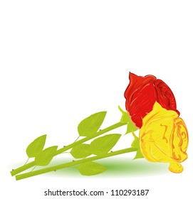 Vector illustration two roses