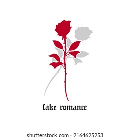 vector illustration of two roses silhouette