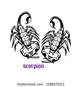 vector illustration of two scorpion silhouettes