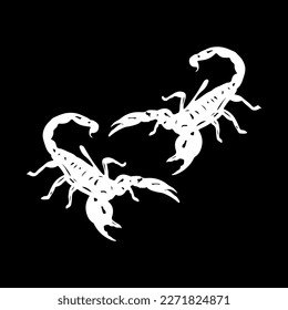 vector illustration of two scorpion silhouettes