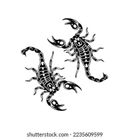 vector illustration of two scorpions