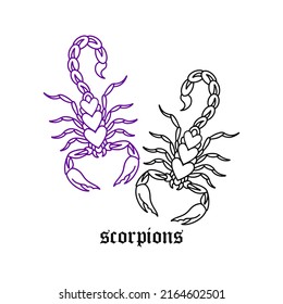 vector illustration of two scorpions concept