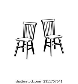 ilustración vectorial de dos sillas sentadas