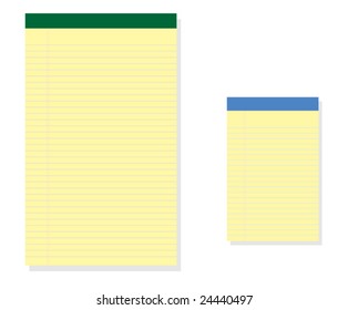 Vector illustration of two size of gold notepads