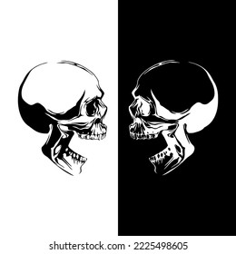 vector illustration of two skull silhouettes