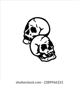 vector illustration of two skull silhouettes