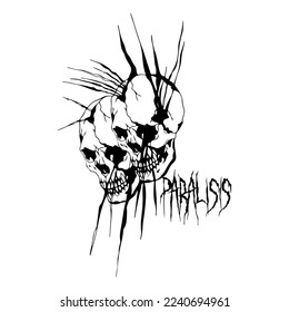 vector illustration of two skulls