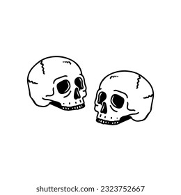 vector illustration of two skulls