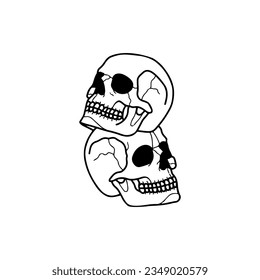 vector illustration of two skulls