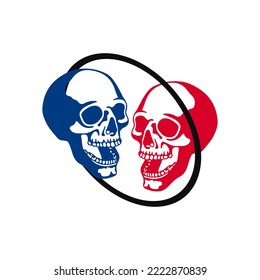 vector illustration of two skulls with concept