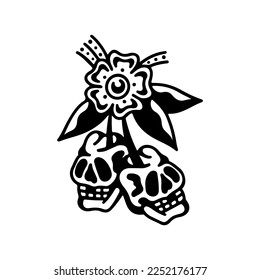 vector illustration of two skulls concept