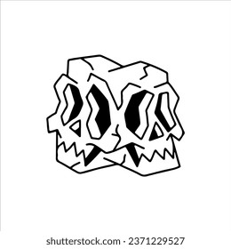 vector illustration of two skulls fused concept