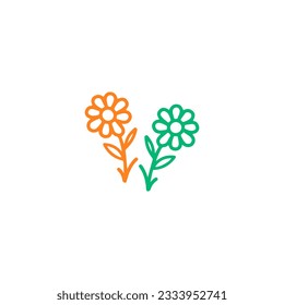 ilustración vectorial de dos flores pequeñas