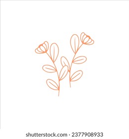 vector illustration of two small flowers