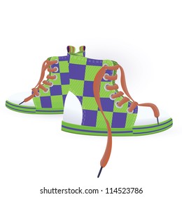 Vector illustration of two sneakers isolated on white background