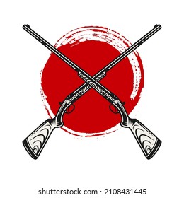 vector illustration of two snipers