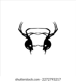 vector illustration of two spider silhouettes