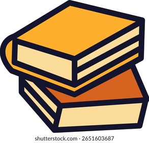 Ilustración vectorial de dos libros apilados para Educación y conocimiento