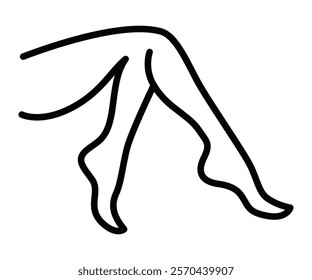 Vector illustration of two stylized woman’s legs. Editable stroke.