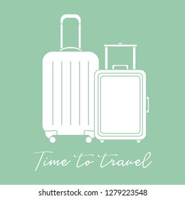 Vector illustration with two suitcases. Summer time, vacation. Leisure.